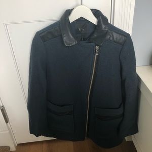 Maje wool and leather trim coat